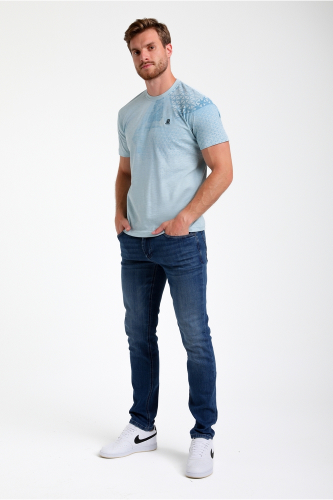 KATOENEN PRINT T SHIRT 155517 4001 bright blue